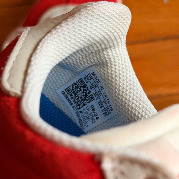 Adidas Red and White Women's Gazelle Sneakers - Picture 3 of 6